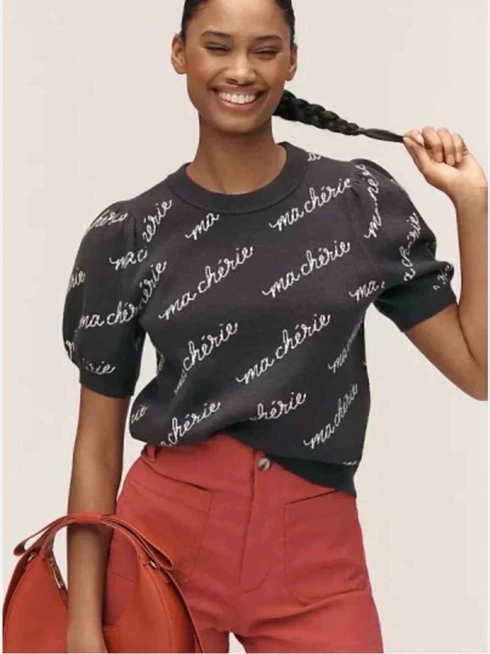NWT Maeve The Maxine Puff Sleeve Sweater Tee Size M